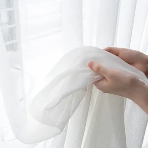 ZHONGHUA परिवार के लिए 100% पॉलिएस्टर सफेद सरासर कपड़े पर्दा कमरे में रहने वाले