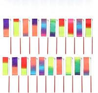 Regenbogen-Geburtstagsdekorationen Prinzessinnen-Party-Geschenke für Kinder Mädchen Partyspiele Gymnastik Geschenktüten-Füller Bänder Tanzstäbe