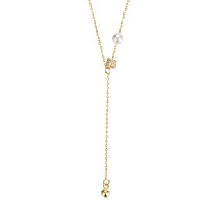 Pearl Tassel Necklace For Women Minimalist Collarbone Chain Light Luxury Everyday Wear 10cm Extended Chain Geometric Design - Product Image 5