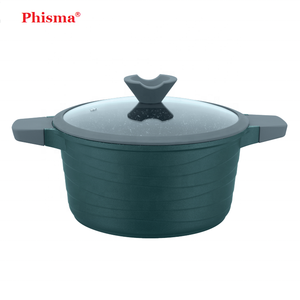 Phisma 2025 Top Bán Hàng dei Đúc Nhôm Granite Không Dính 10Pcs Nấu Ăn Đồ Nấu Nướng Set Sâu Fry Pan Với Silicon Kính Nắp - Product Image 6