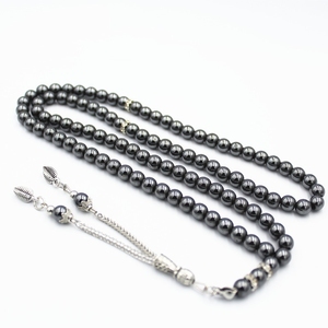 Cuentas de piedra Natural de <span class=keywords><strong>hematita</strong></span> Tasbih, cuentas de borla de ágata y <span class=keywords><strong>hematita</strong></span> para oración, Rosario, 99 cuentas de 6mm - Product Image 1