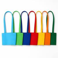 Porte-gobelet portable en tissu de coton avec logo personnalisé pour bouteille, tasse ou mug