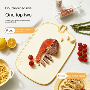 Planche à découper rectangulaire en plastique double face, antibactérienne, anti-moisissure, antidérapante, avec ions d'argent, pour la cuisine, les fruits, les légumes, les bébés - Product Image 4