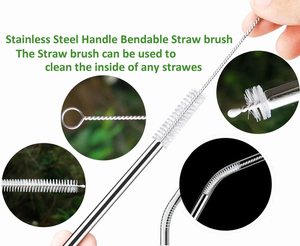 Nylon Bristles And Stainless-Steel Handle Straw <strong>Brush</strong> Set 10 Pack Extra Long Straw Cleaner <strong>Brush</strong> Extend 12inch - Product Image 6