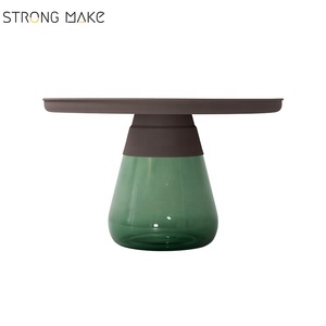 Meubles De Reproduction En Laiton En métal <span class=keywords><strong>Vert</strong></span> Verre base Casablanca <span class=keywords><strong>Table</strong></span> Basse - Product Image 4
