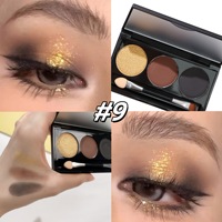 Palette d'ombres à paupières de marque privée pigmentée scintillante 3 couleurs de haute qualité OEM Ombre à paupières végétalienne mate