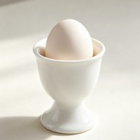Porte-œuf en porcelaine blanche, support en céramique pour œufs mollets, tasse à œuf pour le petit-déjeuner, vaisselle pour hôtel et restaurant, logo personnalisé OEM