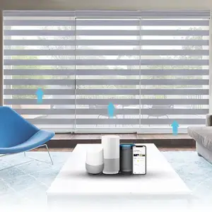 Zebra Shade for Window Cordless battery powered wifi Remote Control day night Electric smart Zebra Blinds and shades