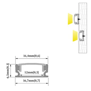 Auge en aluminium léger linéaire intégré Led lumière linéaire boîtier en profilé d'aluminium en forme de U