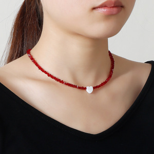 Bijoux INS Style verre cristal fait à la main collier de perles pour les femmes lumière luxe mode haut de gamme clavicule chaîne - Product Image 1