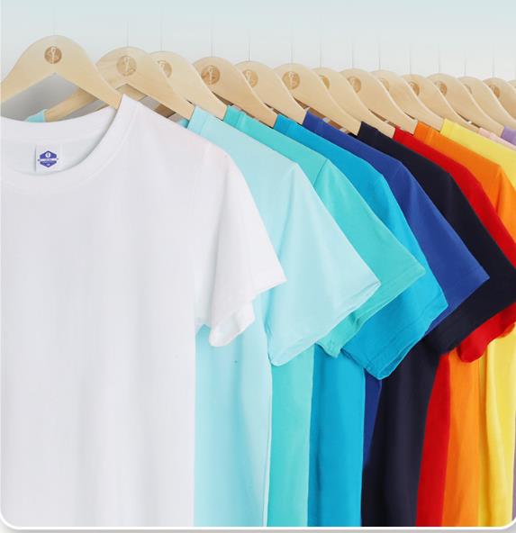 Custom 100% cotton Solid Color Breathless Short Sleeve O-Neck for Women and Men's shirts