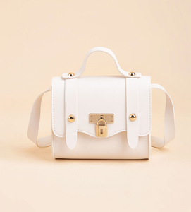 Mochila pequeña cuadrada, bolso tote, bandolera con remaches sólidos, impermeable y portátil - Product Image 3