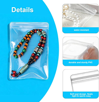 Kantong Plastik PVC Transparan Anti Oksidasi untuk Kemasan Perhiasan, Cincin, Anting, Kantong Poli Transparan Anti Kusam