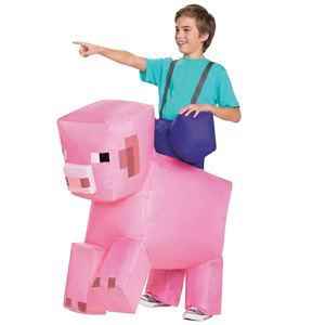 Minecraft Pig Ride On <b>Inflatable</b> Costume Child Size 8-13 Years <b>Halloween</b> Party Costume - Product Image 3