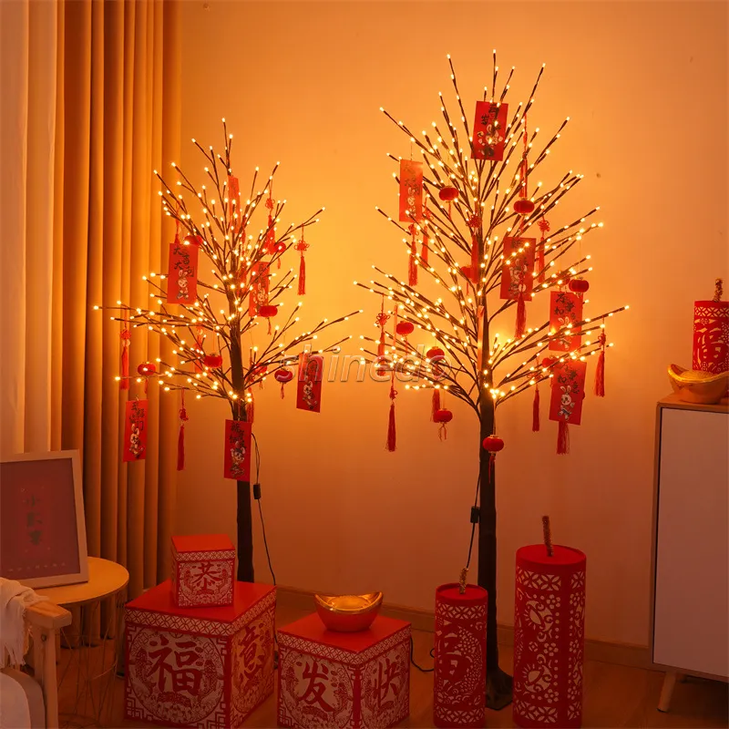 Decorazione natalizia decorazione scena a LED decorazione illuminazione incandescente busta rossa albero luci