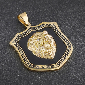 Fashion High Quality Stainless Steel Gold lion Head Pendant Jewelry lion Medallion Necklace Hip Hop Jewelry Pendants - Product Image 2