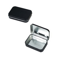 Caja de Almacenamiento Pequeña de Hojalata de Una Pieza con Tapa Abatible para Collares, Accesorios, Alimentos, Dulces, Chocolate, Memorias USB, Anillos, Pendientes
