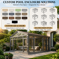 Yeyon 2026 OEM Ventana Arqueada Multi-Gable para Solárium, Ventanas Abatibles Aisladas para Jardín de Invierno, Balcón, Solárium Exterior, Casa de Cristal