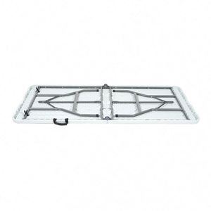 <span class=keywords><strong>Table</strong></span> pliante rectangulaire en plastique blanche portable de 6 pieds pour l'extérieur, le jardin, la restauration, les dîners, le camping, les meubles d'intérieur/extérieur - Product Image 6