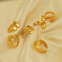 Bague en acier inoxydable réglable, épaisse, étanche, plaquée or, élégante, unisexe, cadeau de fête pour femmes