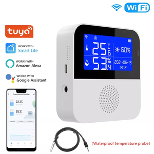 Tuya Cảm Biến Độ Ẩm Nhiệt Độ WIFI Gia Đình Thông Minh Máy Đo Độ Ẩm Trong Nhà Ngoài Trời Báo Động Máy Dò Nhiệt Kế Hỗ Trợ Alexa Google Home - Product Image 3