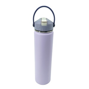 Botella Deportiva Aislada de Acero Inoxidable de 750 ml (24 oz) Libre de BPA, con Asa de Transporte, Tapa con Pajita, Botella de <span class=keywords><strong>Gimnasio</strong></span> al Vacío, Impresión Serigráfica, Portátil - Product Image 1
