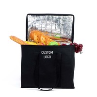 Sac isotherme non tissé réutilisable personnalisé avec fermeture éclair thermique sac d'épicerie isolé pliable pour la livraison de nourriture sacs à déjeuner à emporter