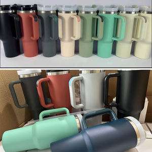 Gobelet de voyage isotherme de luxe grande capacité pour voiture, 40 oz, en acier inoxydable, avec poignée, couvercle et paille, pour boissons froides, maintien thermique 12-24 heures - Product Image 6