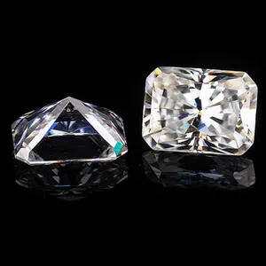 Bánh Mì Tròn Hình Chữ Nhật Cắt Rạng Rỡ Kim Cương Moissanite Thô Tự Nhiên Hình Chữ Nhật Vát OEC Đá Quý Moissanite D Color FL