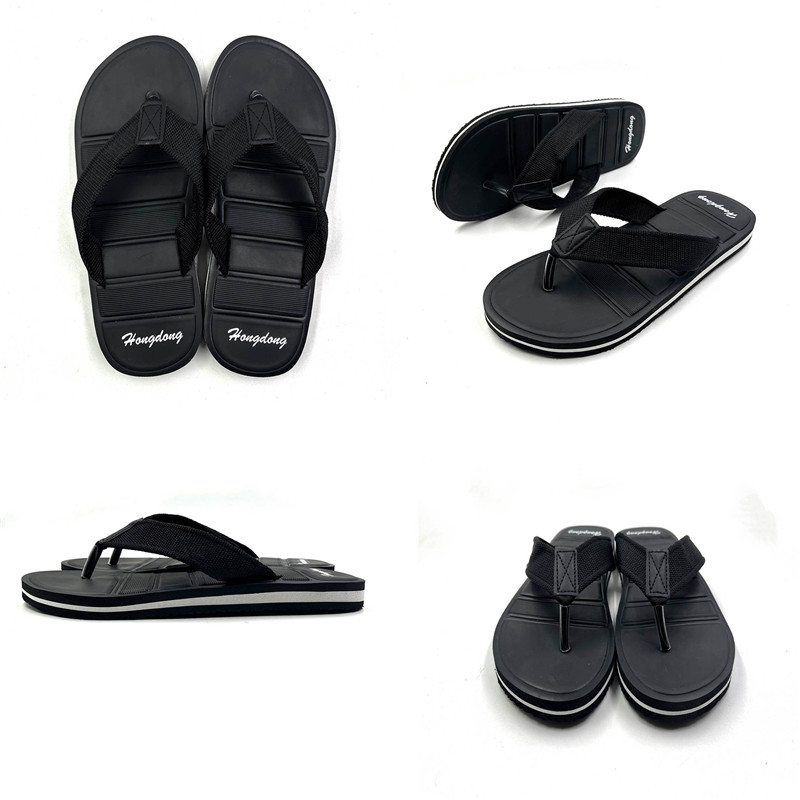 custom Logo Rubber PVC Men Flip Flops Indoor Outdoor Slippers Soft Beach Flipflops