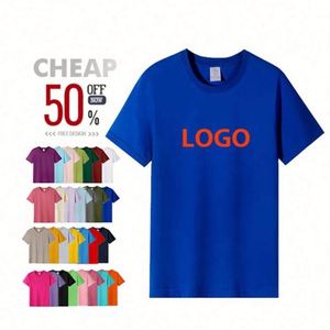 High-End Combed Cotton Crew Neck T Shirts for Men Custom Logo Round Neck Short Sleeve T Shirts - Product Image 1
