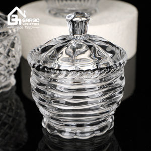 Bouillon Overdekte Glazen Snoepschotel Gesneden Glazen Snoeppot Met Deksel Kleine Glazen Opslagcontainer - Product Image 4