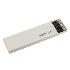 Silver color tip matches black stick silver box match in matchbox custom logo printing