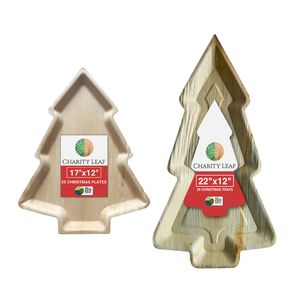 Set Natalizio - Vassoi in Foglie di Palma Naturale 17x12 e 22x12 - Product Image 4