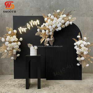 ฉากหลังผนังอะคริลิคสีดำสำหรับตกแต่งเวทีงานแต่งงานสีดำเรียบไม่เหมือนใคร - Product Image 3