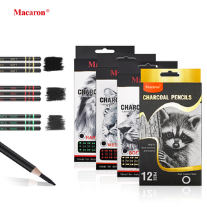 Macaron 4Mm Than Lõi + Mềm Poplar Gỗ Phác Thảo Vẽ Bút Chì 12Pcs Than Bút Chì Nghệ Thuật Chuyên Nghiệp Bút Chì Cho Trẻ Em - Product Image 1