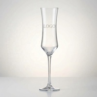 StarLuckINT – Verre à vin à pied long transparent, incurvé et incliné, avec logo personnalisé, idéal pour mariage, bar, maison – Vente en gros