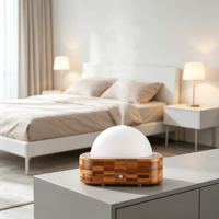 Diffuseur ultrasonique de bureau compact pour la maison, machine à parfum aux huiles essentielles effet bois, humidificateur d'aromathérapie