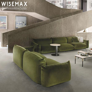 MUEBLES WISEAMX Combinación de sofá de pan de lujo ligero Juego de sofá acogedor de tela de soporte trasero de esponja de alta densidad para vestíbulo de apartamento - Product Image 3