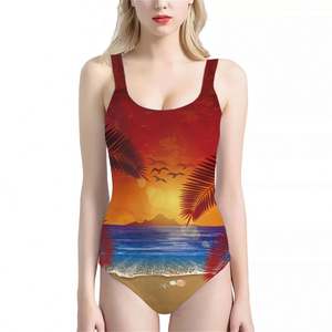 Camiseta sin mangas personalizada con estampado de mar azul Hawaiano, traje de baño de una pieza, 2024 Trendy Chicas En Micro Bikinis En Las Playas - Product Image 3