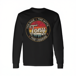 Tony The Man The Myth The Legend Camiseta de manga larga con nombre personalizado - Product Image 2