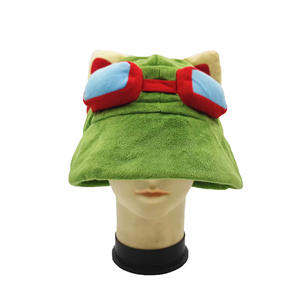 남녀 공용 주문 제작 자수 방수 인조 퍼 버킷햇, 티모 코스튬 코스프레 파티 낚시용 액세서리 - Product Image 2