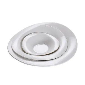 Ronde Restaurant Keramische Hotel Plain White Logo Servies Plaat Lader Sets Groothandel Goedkope Bulk Dining Diner Plaat