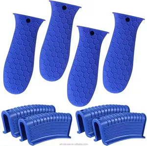 Suporte de silicone para panelas, suporte de borracha antiderrapante para panelas, frigideiras de ferro fundido, alças para panelas