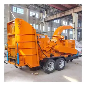 Hc 6145p Industrial High Capacity Tree Branch Wood Crusher Chipper Machine With Chain Plate Self Feeding