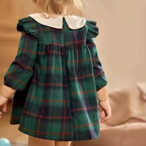 Vestiti all'ingrosso del bambino delle ragazze Ditsy del bambino floreale volant <span class=keywords><strong>con</strong></span> rifiniture lanterna manica abito di velluto - Product Image 4