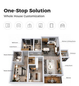 Hochglanz-Holzkleiderschrank mit Scharniertüren, Schlafzimmerschrank, Kleideraufbewahrungsschrank, Wohnzimmer-Holzpaneel für Hotel und Apartment - Product Image 3