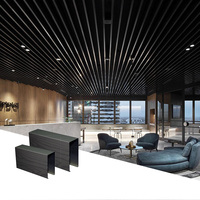 Design moderne prix d'usine profilé en aluminium déflecteur de bois système de plafond étanche ignifuge métal décoratif suspendu dépouillé