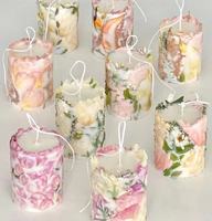 Saint-Valentin 2025 : Cylindre isotherme transfrontalier de roses éternelles et fleurs séchées, avec cire de soja gaufrée pour aromathérapie, Noël, Pâques