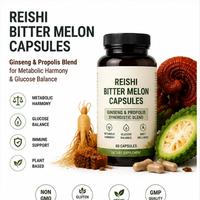 Capsules OEM Premium Reishi Melon Amer - Mélange synergique Ginseng & Propolis pour l'harmonie métabolique et l'équilibre glycémique
